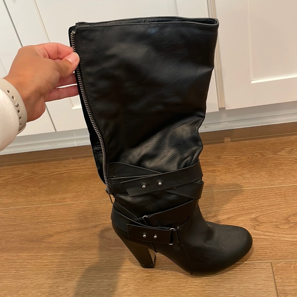 Black Madden girl heeled boots